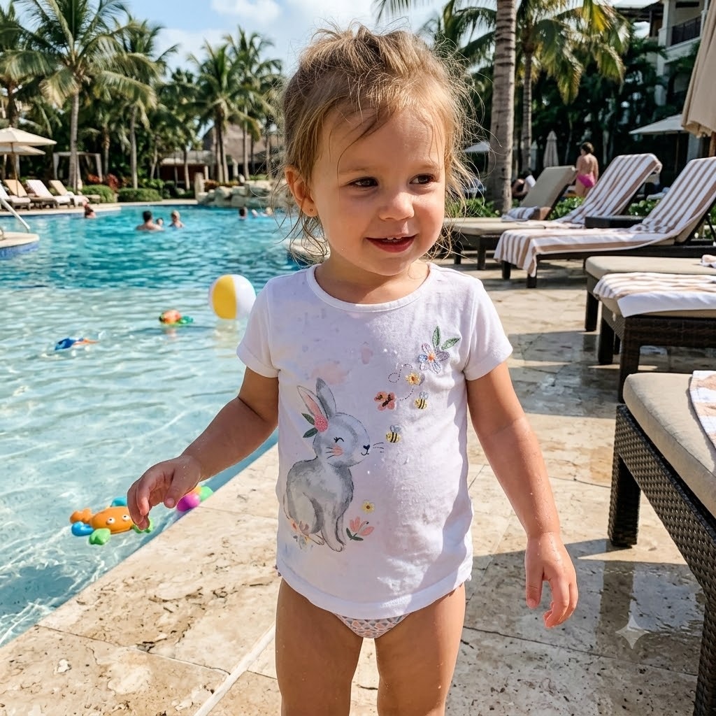 Carter's Toddler Girls White Bunny Cutout Back Tee 2T