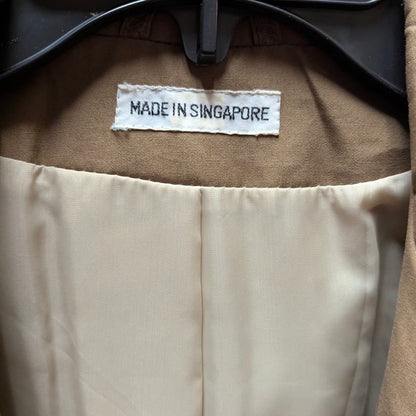 Vintage Two-Tone Khaki Trench Coat Womens Medium Long Rain Duster