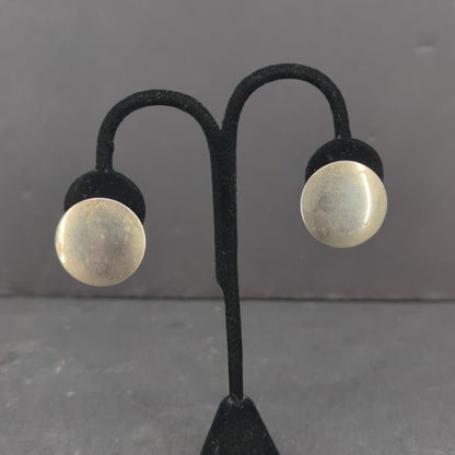 Vintage Gold Tone Minimalist Smooth Curved Half Hoop Clip On Earrings Retro