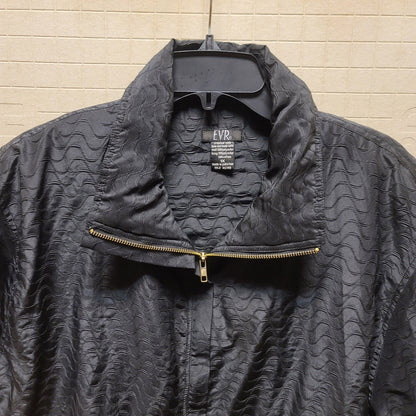 EVR tracksuit jacket full zip VINTAGE XL Gray lined shoulder pads textured zip