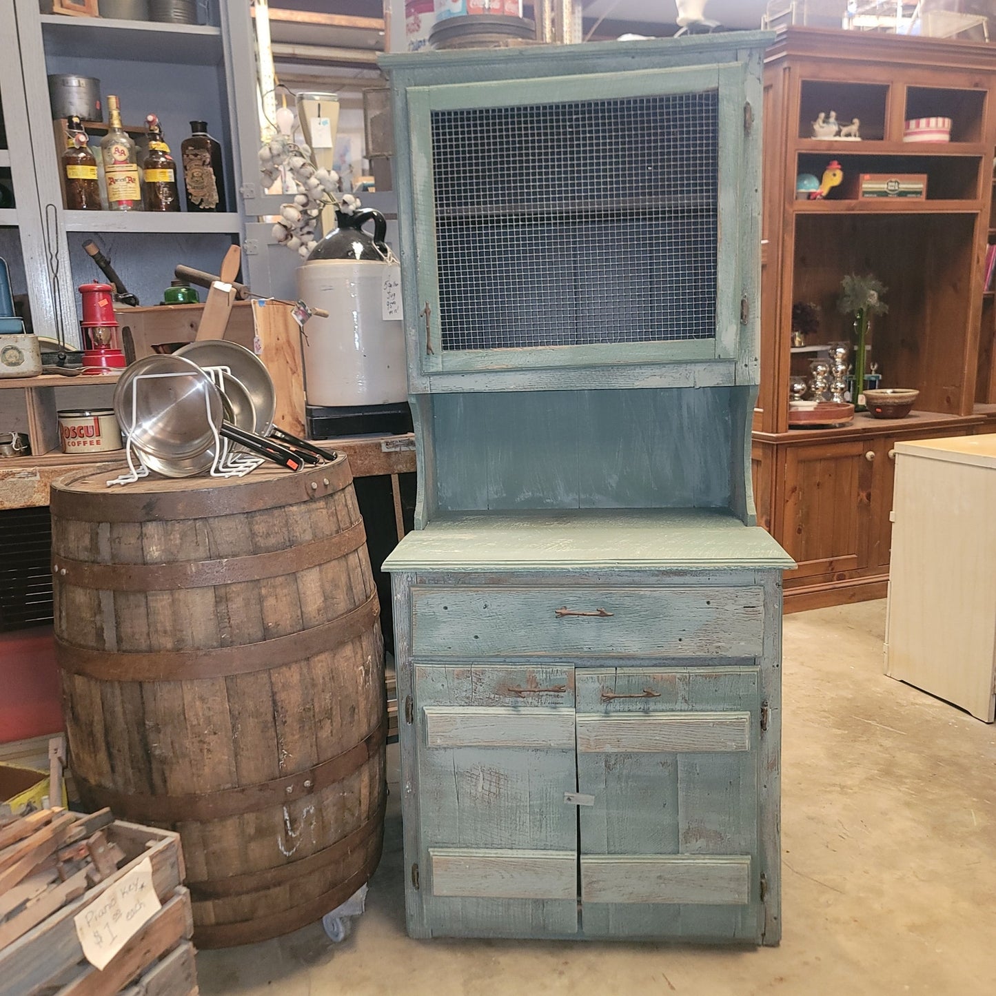 Secondhand Sandies: Farmhouse rustic cabinet hutch