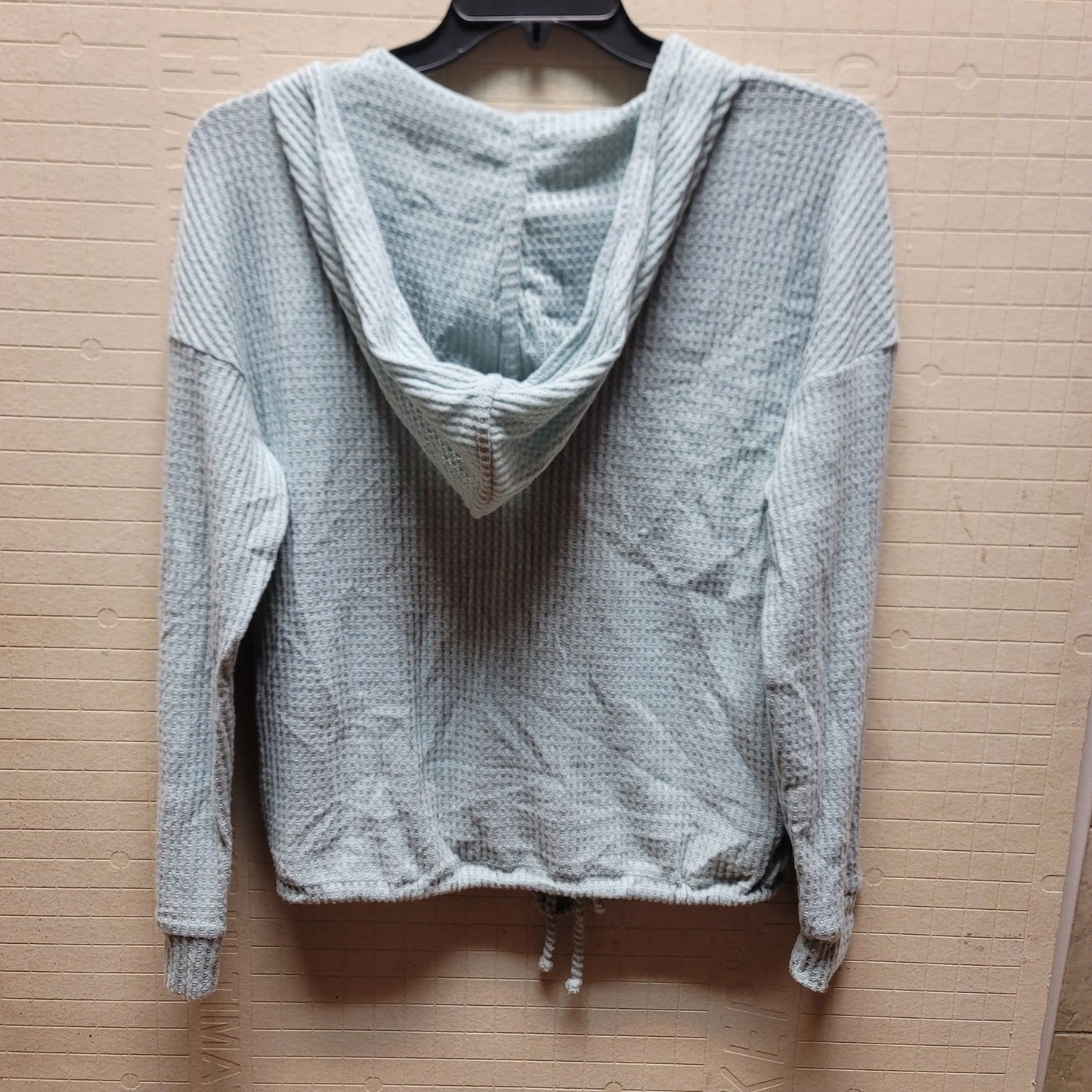 Gibsonlook wintersage Green Hoodie kangaroo pocket Waffle Weave Shirt Medium Top