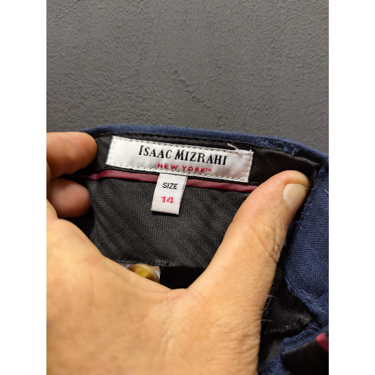 Isaac Mizrahi Kids New York Boy's Flat Front Dress Pants Size 14 blue LINEN NWT