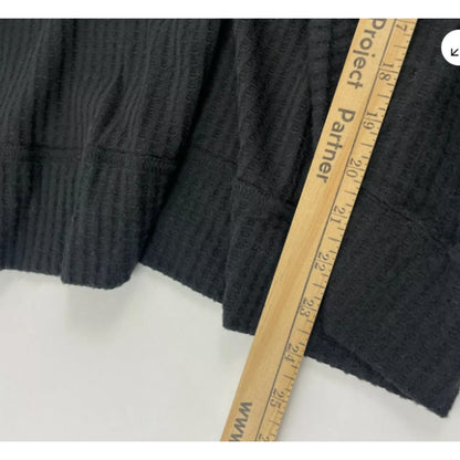 SOCIALITE Sweater XS Extra-Small Black Open Cardigan Waffle-Knit Ribbed NWT