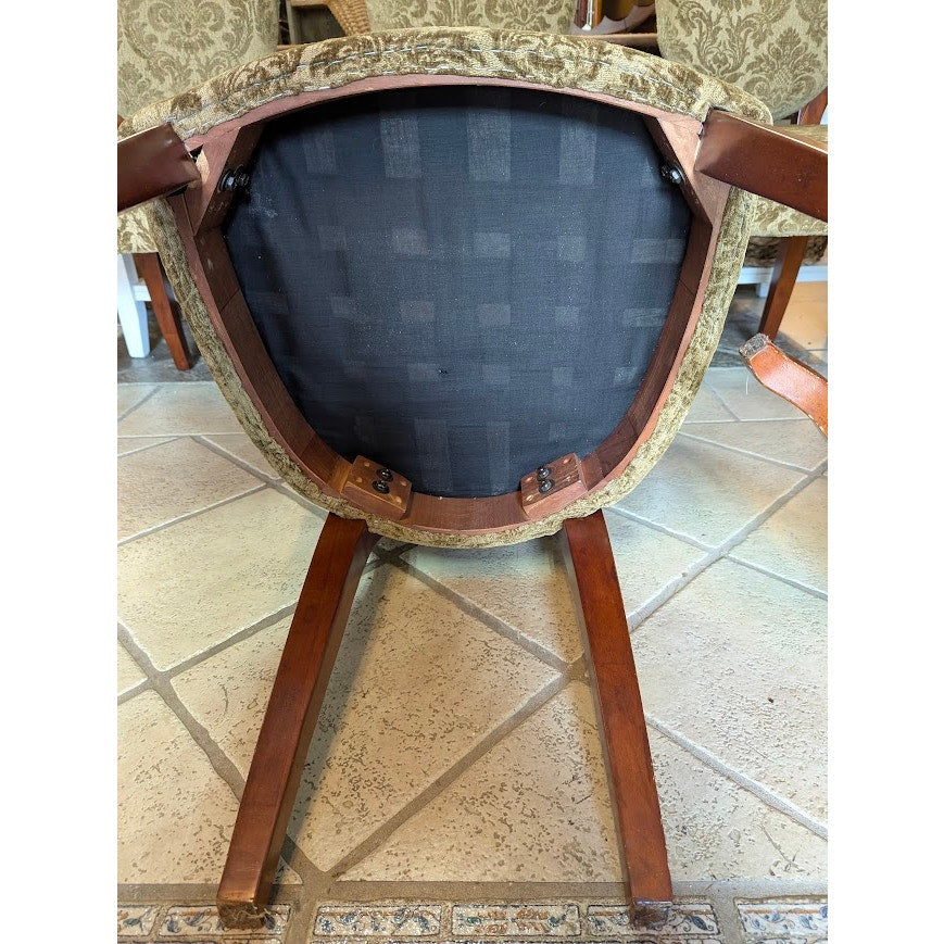 Secondhand Sandies: Set of 5 Dining Chairs Green Velvet Flocking