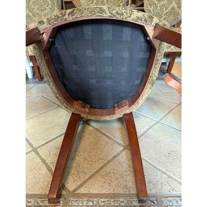 Secondhand Sandies: Set of 5 Dining Chairs Green Velvet Flocking