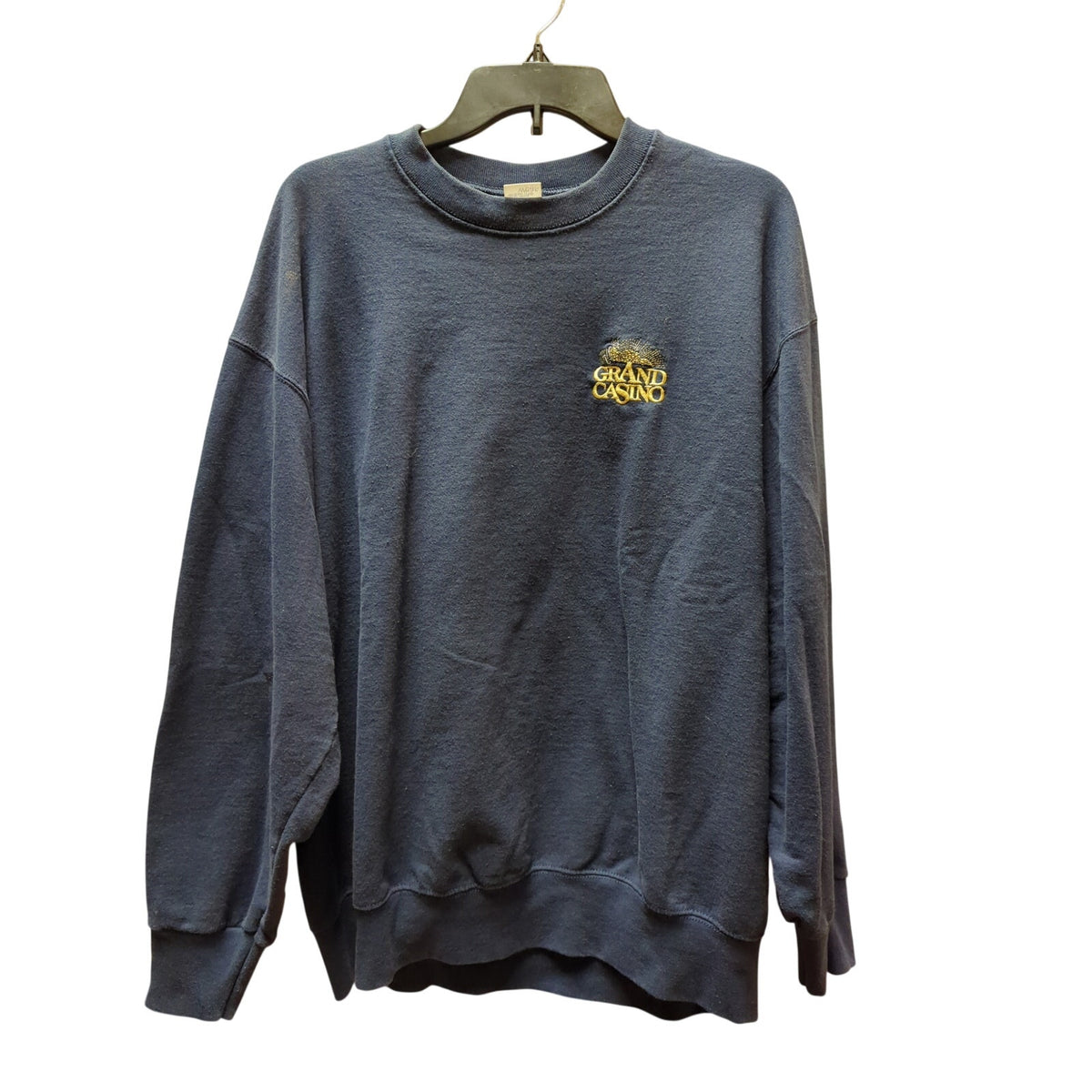 Vintage Grand Casino Embroidered Crewneck Sweatshirt Navy Blue XL