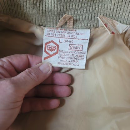 Sears Large ( 14-16) Boys Tan VINTAGE Vest Outdoor Hunting Camping Fishing Hikin