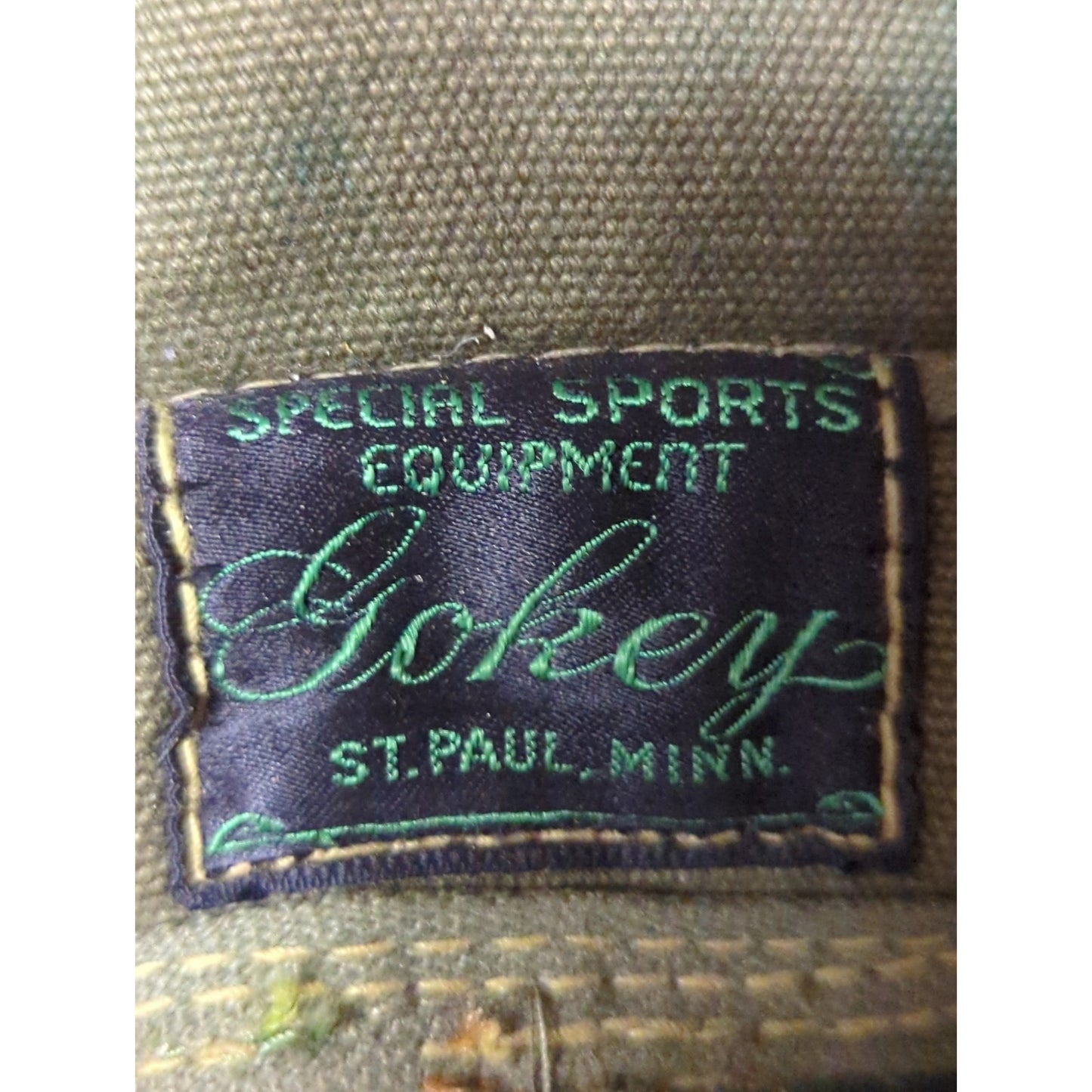 Vintage Gokey Special Sports Equipment Canvas Leather Duffle Bag