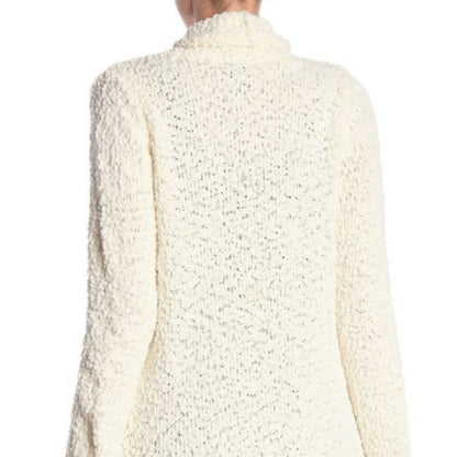 Bobeau Boucle Popcorn Draped Button Cardigan Pockets Loose fitting small NEW