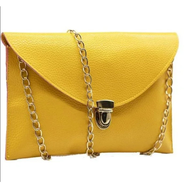 Vegan Pebbled Leather Conververtible Clutch Purse Shoulder Bag gold chain clasp