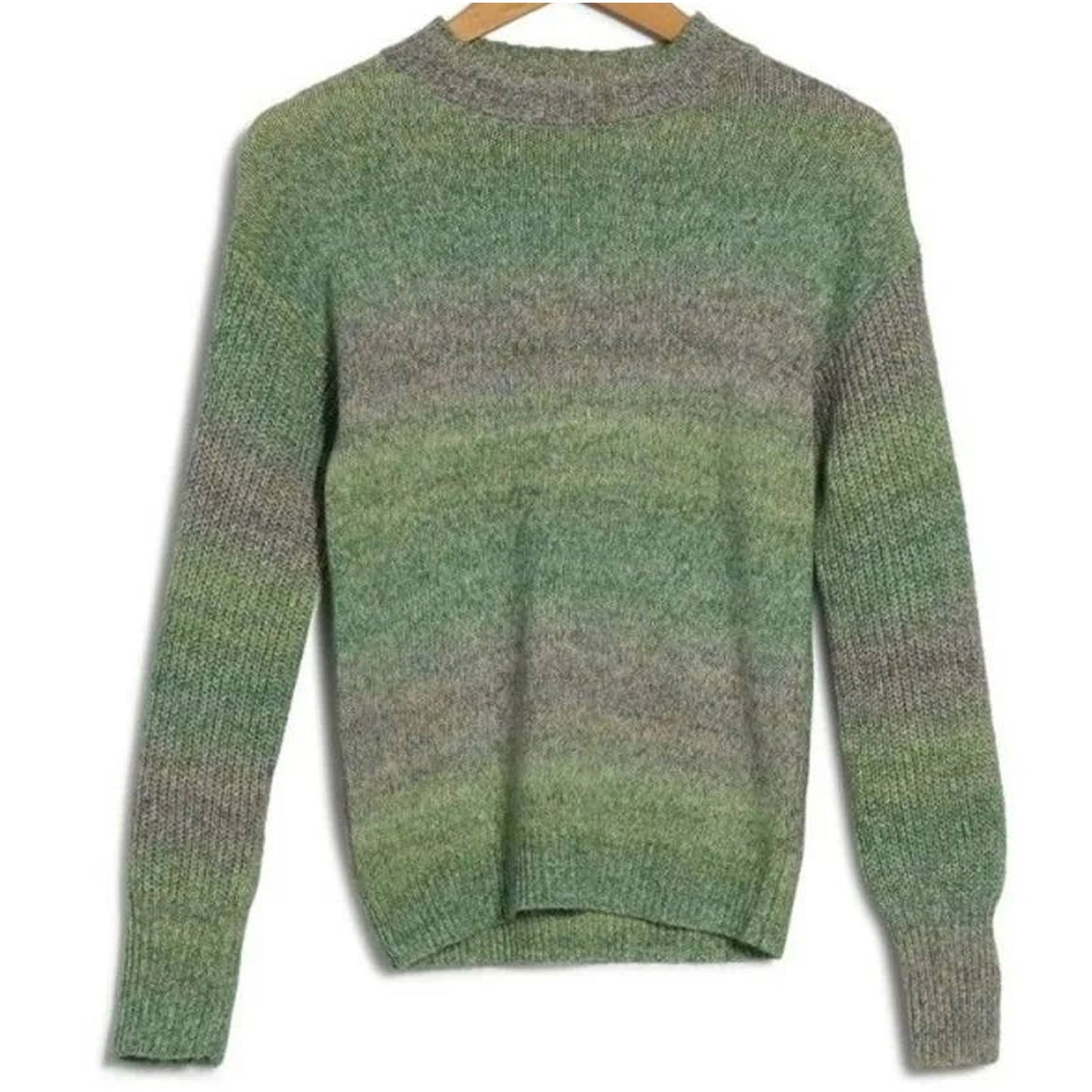 Abound Marled Knit Pullover Sweater LARGE in Teal Cyrus Space Dye NWT