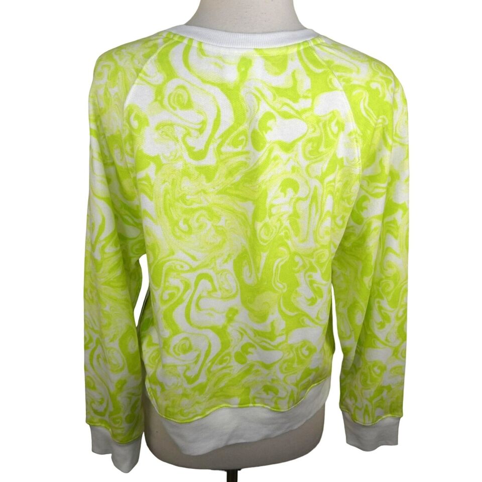 Abound Crewneck Pullover Sweatshirt Sz Small in Ivory Green Spacey Swirl NWT
