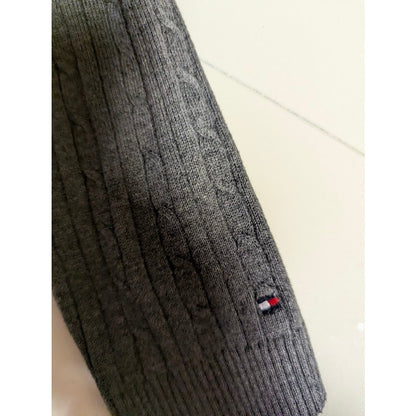 Vintage Tommy Hilfiger Dark Gray Ribbed V-Neck Sweater Size Large Preppy Career