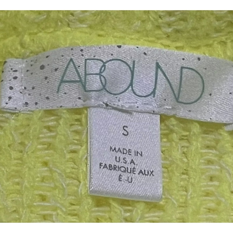 Abound Stripe Mock Neck Fuzzy Cozy Knit Sweater Green Lime Cream Small NEW