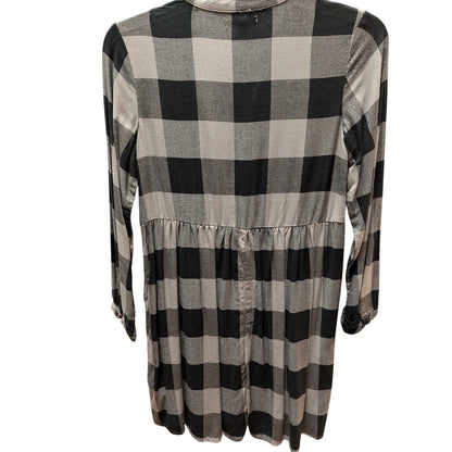 Joe's buffalo plaid Size Girls Medium 8-10 Tunic Dress 1/2 button up NEW casual