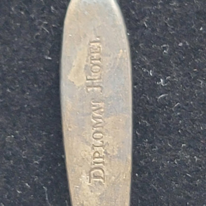 Vintage Diplomat Hotel Hollywood Silver Plate Flatware Spoon Crest Logo Teaspoon