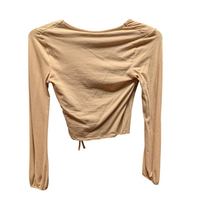 Topshop size 6 wrap cropped long sleeve shirt blouse top VNeck NEW just peachy