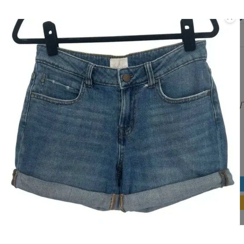 Caslon Denim Shorts Womens 27 Blue Boyfriend Rolled cuff dark blue