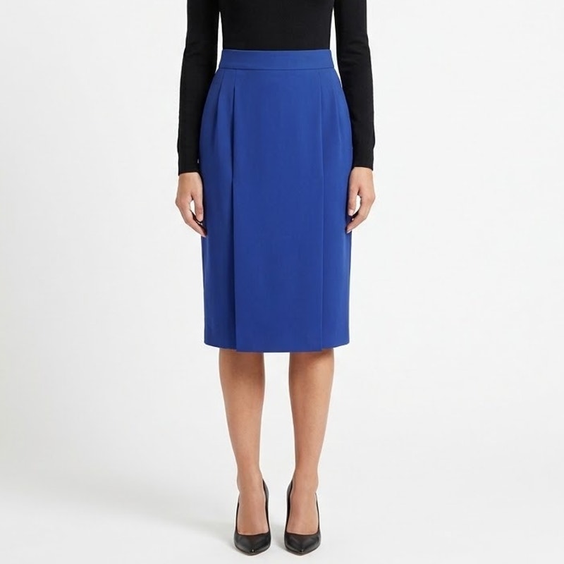 City Girl by Nancy Bolen vintage nerdy Straight & Pencil Midi Skirt Blue 14