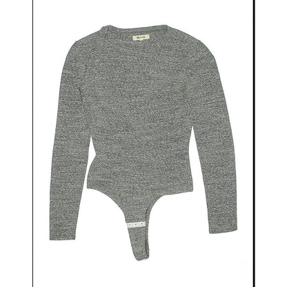 Madewell XL Turtleneck Bodysuit Long Sleeve Gray 3 Snaps Thong NEW extra largE