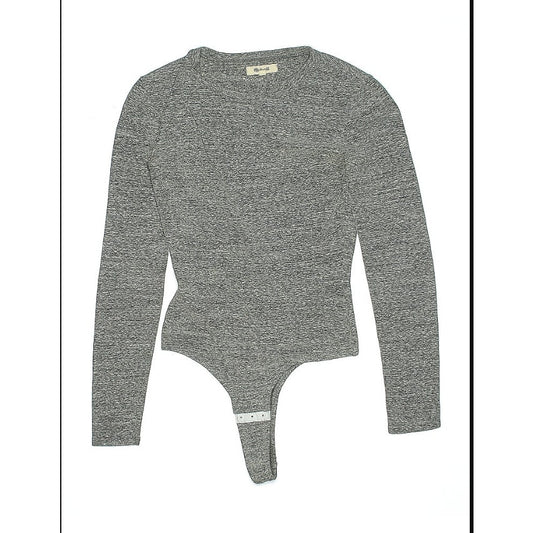 Madewell XL Turtleneck Bodysuit Long Sleeve Gray 3 Snaps Thong NEW extra largE