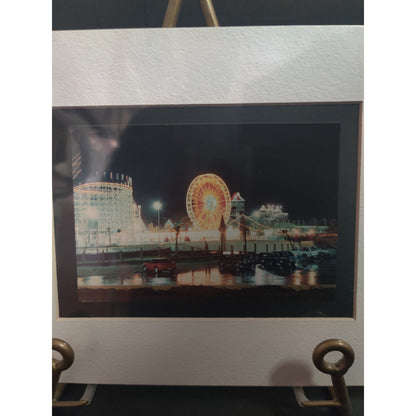 Original Night Carnival Ferris Wheel Landscape Photograph Signed Dan Evans 1993