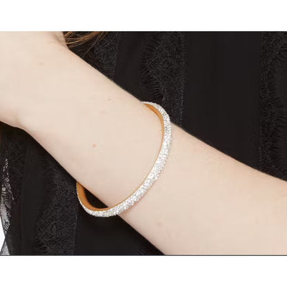 Kate Spade Rose Gold Clear Crystal Bangle Bracelet NEW Flush Clasp