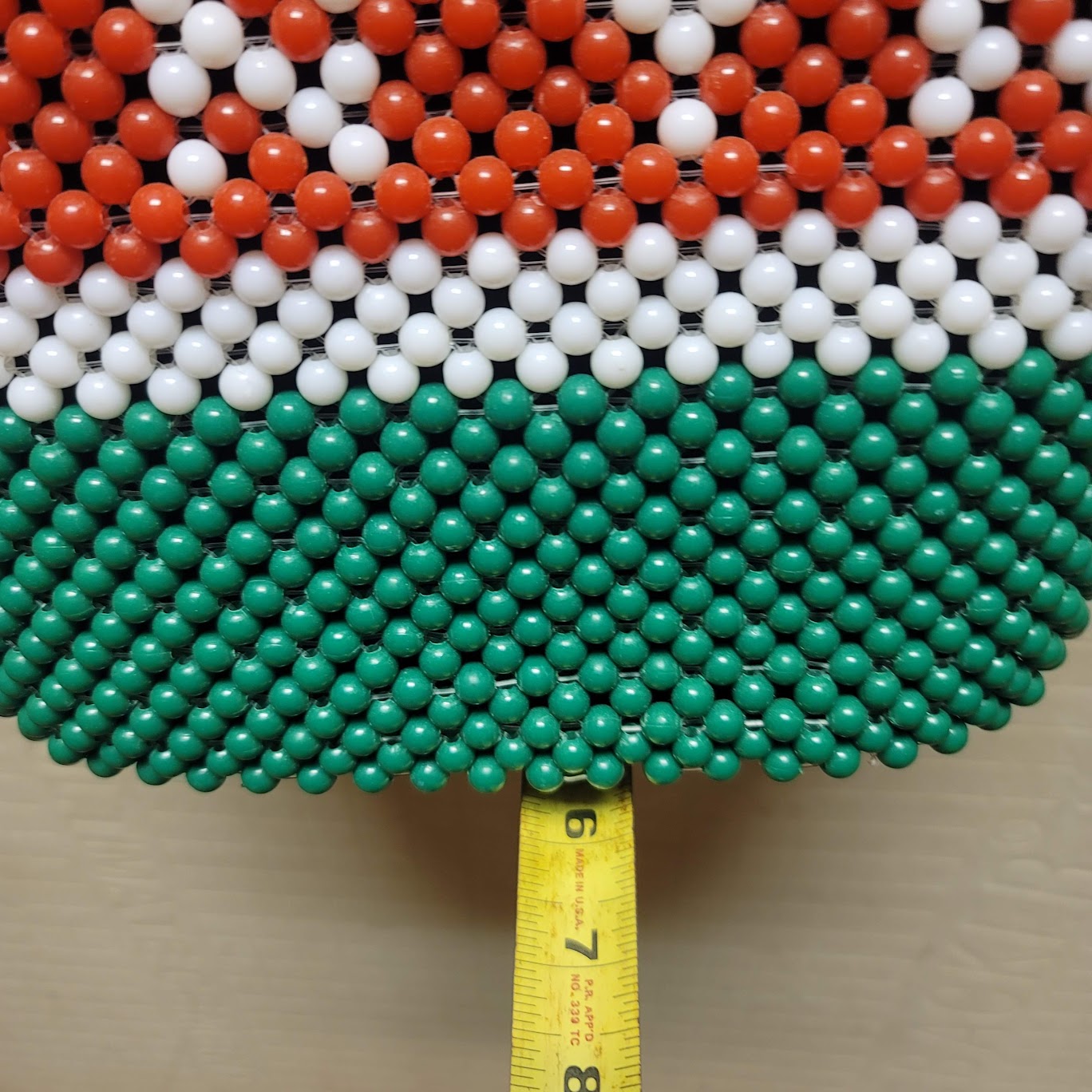 Vintage Handmade Bag Purse Handles Kenya Beaded Red White Black Green Lined