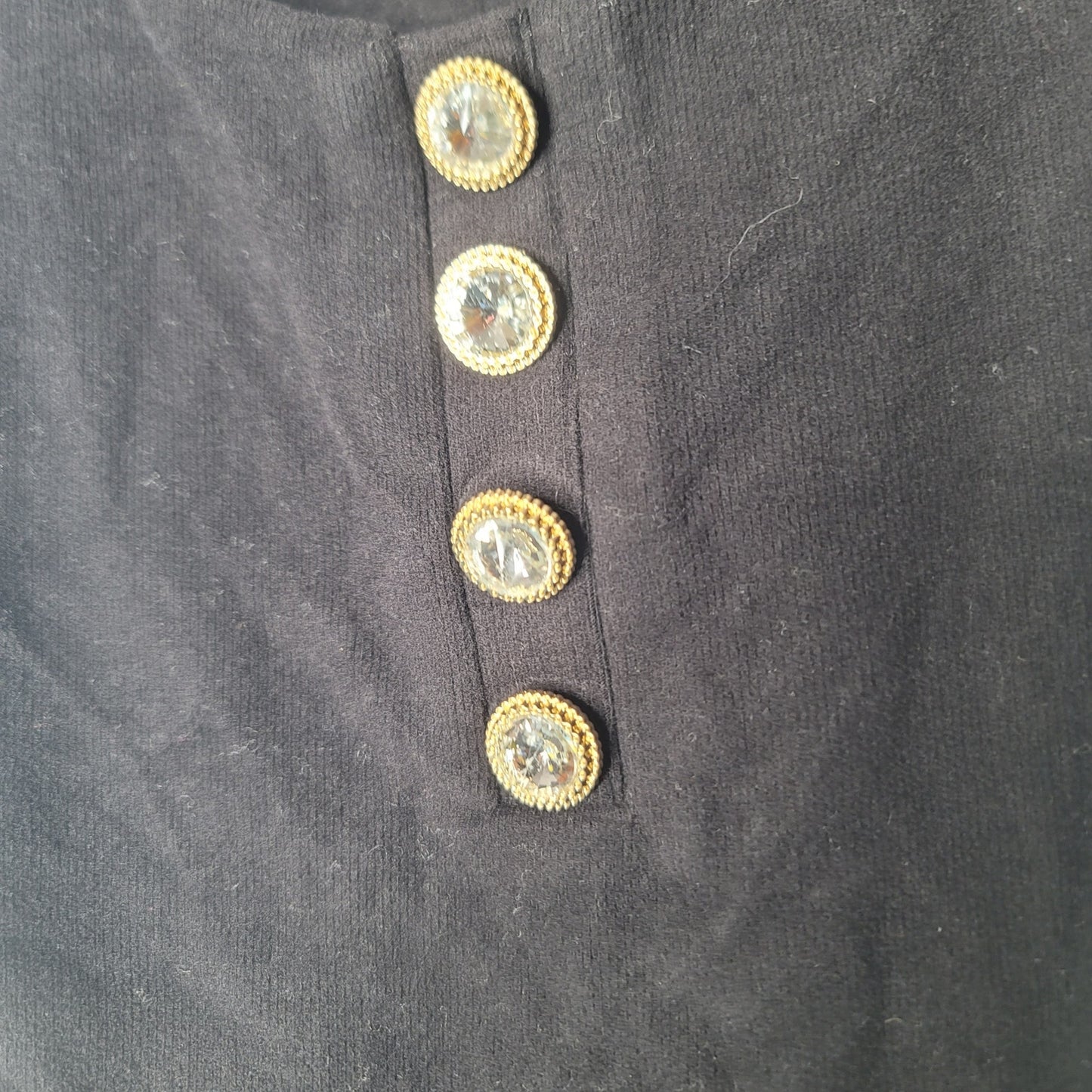 NEW lavish Alice lounge black bodysuit gold rhinestone buttons Sleeveless Size 2
