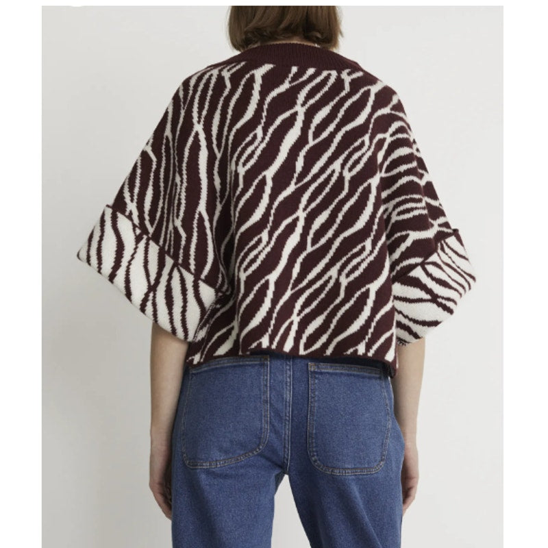 RODEBJER NEW NOUHAILA SWEATER cropped WIDE SLEEVE merino wool Wild Saffron