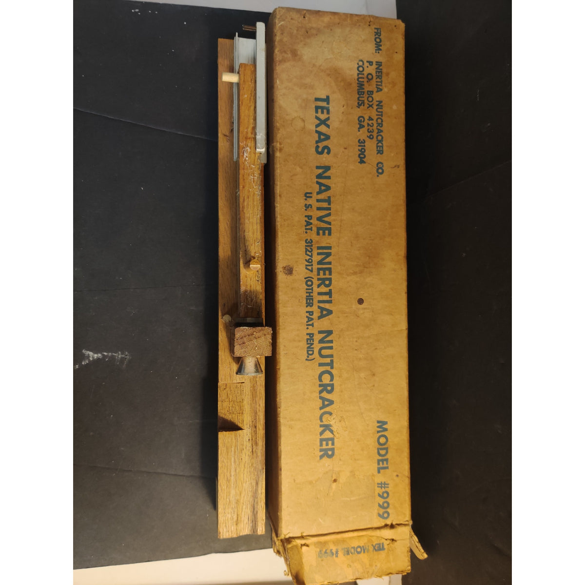 Vintage Wooden Nutcracker Tool Heavy Duty Tabletop Mechanism Original Box