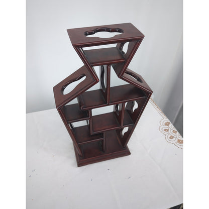 Vintage Asian Rosewood Duobaoge Wall Shelf Curio Display Cabinet