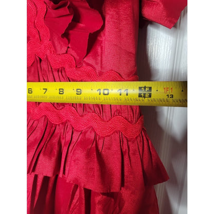 NEW Flamenco Tango Red Multi Tiered Dress SMALL cocktail ayered Fiesta Formal