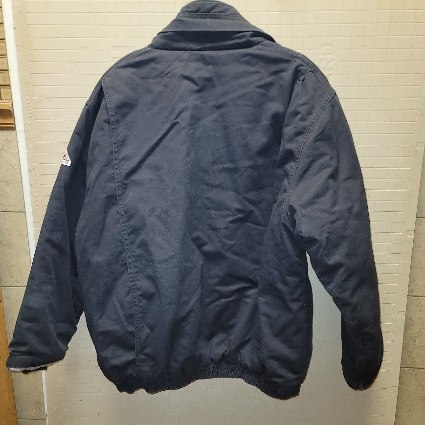 Bulwark FR Flame Resistant Bomber Jacket XL Navy Quilted Insulated Work Coat PPE