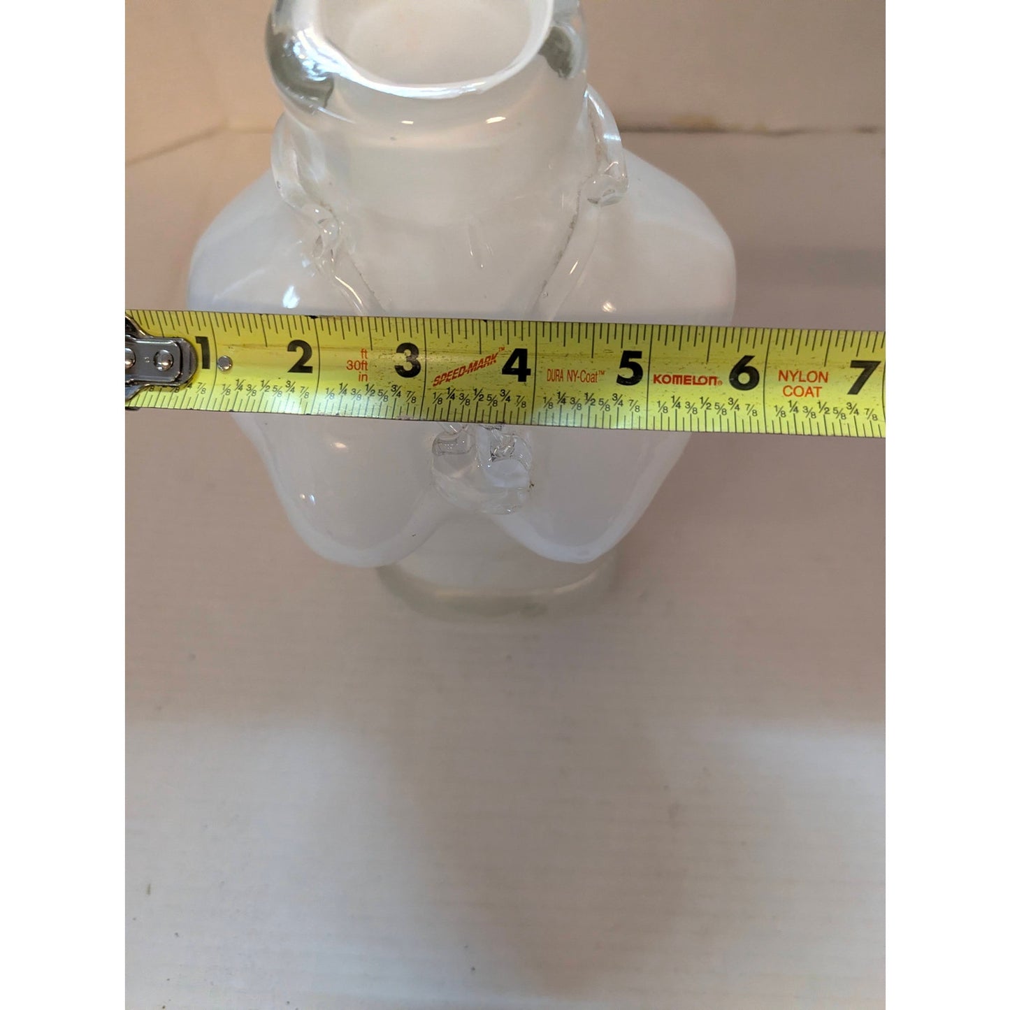Vintage Y2K Frosted Glass Female Bust Torso Vase Clear Necklace Statue 10"