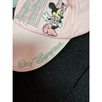 Disney Parks Pink Minnie Mouse Rhinestone M Baseball Cap Hat Walt Disney World