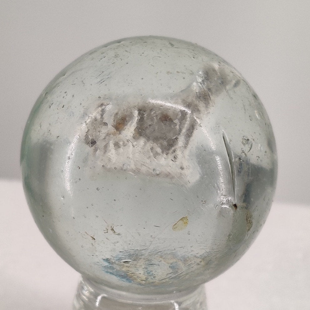 Antique German Handmade Sulfide Glass Figural Animal Toy Marble 1 3/8" CHIP AB2R