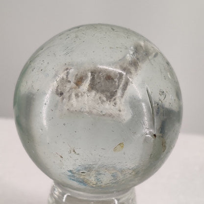 Antique German Handmade Sulfide Glass Figural Animal Toy Marble 1 3/8" CHIP AB2R