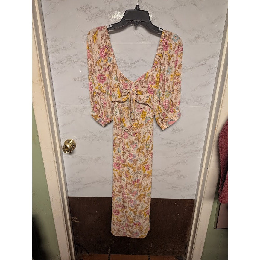 NEW TOPSHOP Topshop Floral Cutout Midi Dress Size 2 Extra Small