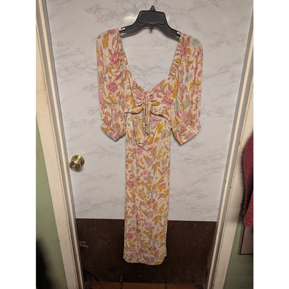 NEW TOPSHOP Topshop Floral Cutout Midi Dress Size 2 Extra Small