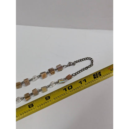vintage Shelf and beads Flower Necklace STATEMENT Cascading Bouquet beachcomber