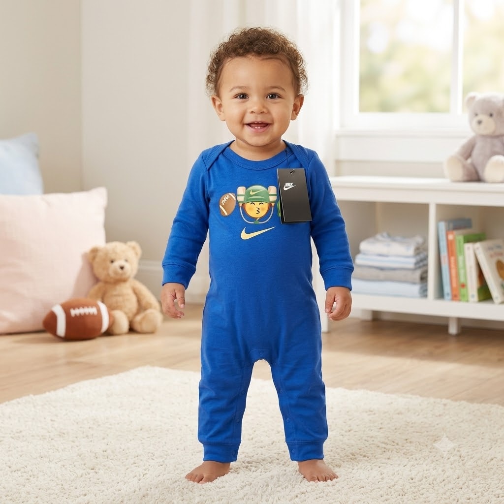 NWT Nike Baby Boys' Football Graphic Coverall Romper (Size 6M)