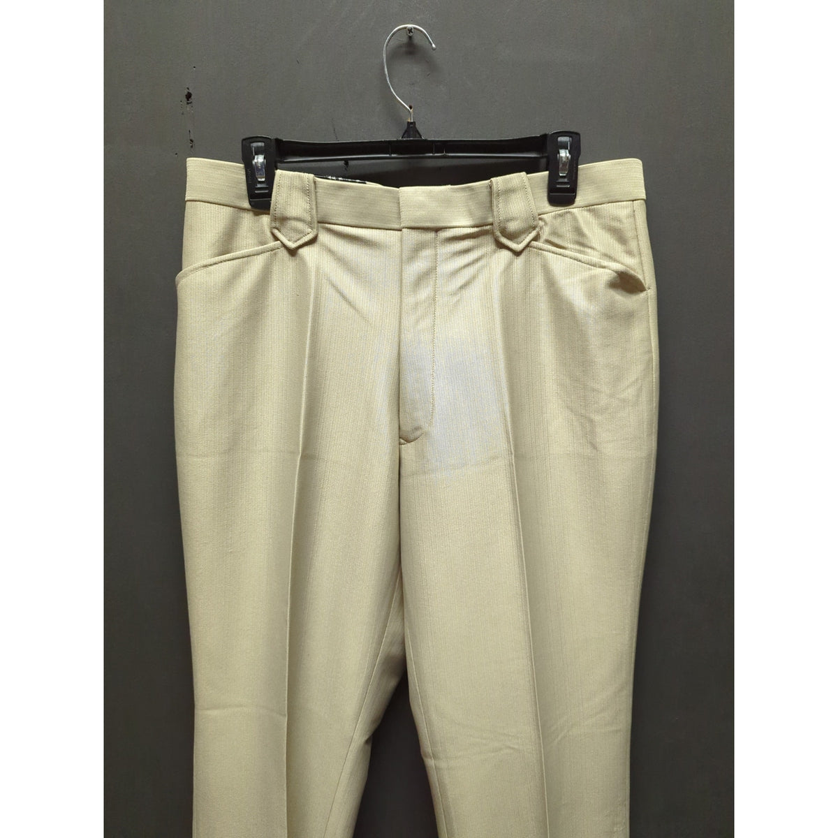 Vintage Saxifom USA Western Dress Pants Beige Polyester Ranch Cowboy 34x33