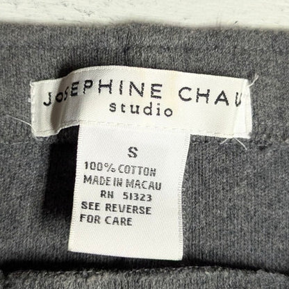 Vintage Josephine Chaus Gray Cotton Midi Skirt Small Minimalist 90s Vintage Luxe