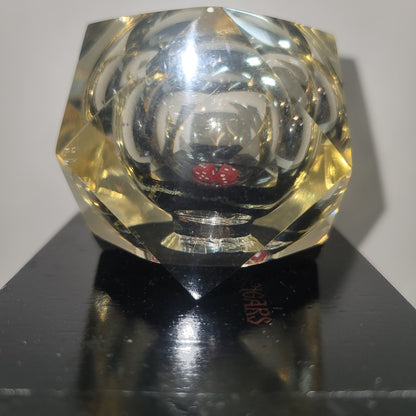 Vintage acrylic Lucite paperweight gambler Craps WORKING rolling DICE Casino