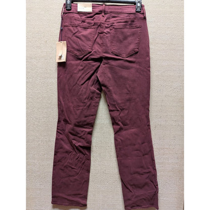 NYDJ Women's Jeans Marilyn Straight Leg Size 6 Deep Merlot Wine NWT