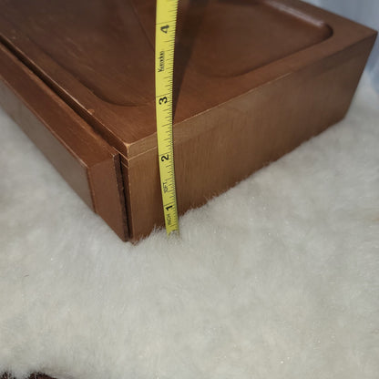 Mid-Century Modern Solid Wood Valet Box Gentleman's Desk Organizer Vanity Jewels