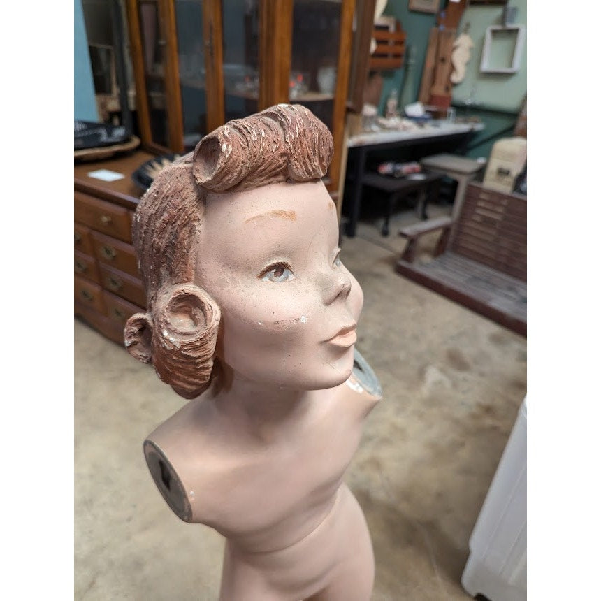 SPRITELY KID vintage GIRL mannequin with stand NO Arms 40's Victory roll Hairdo