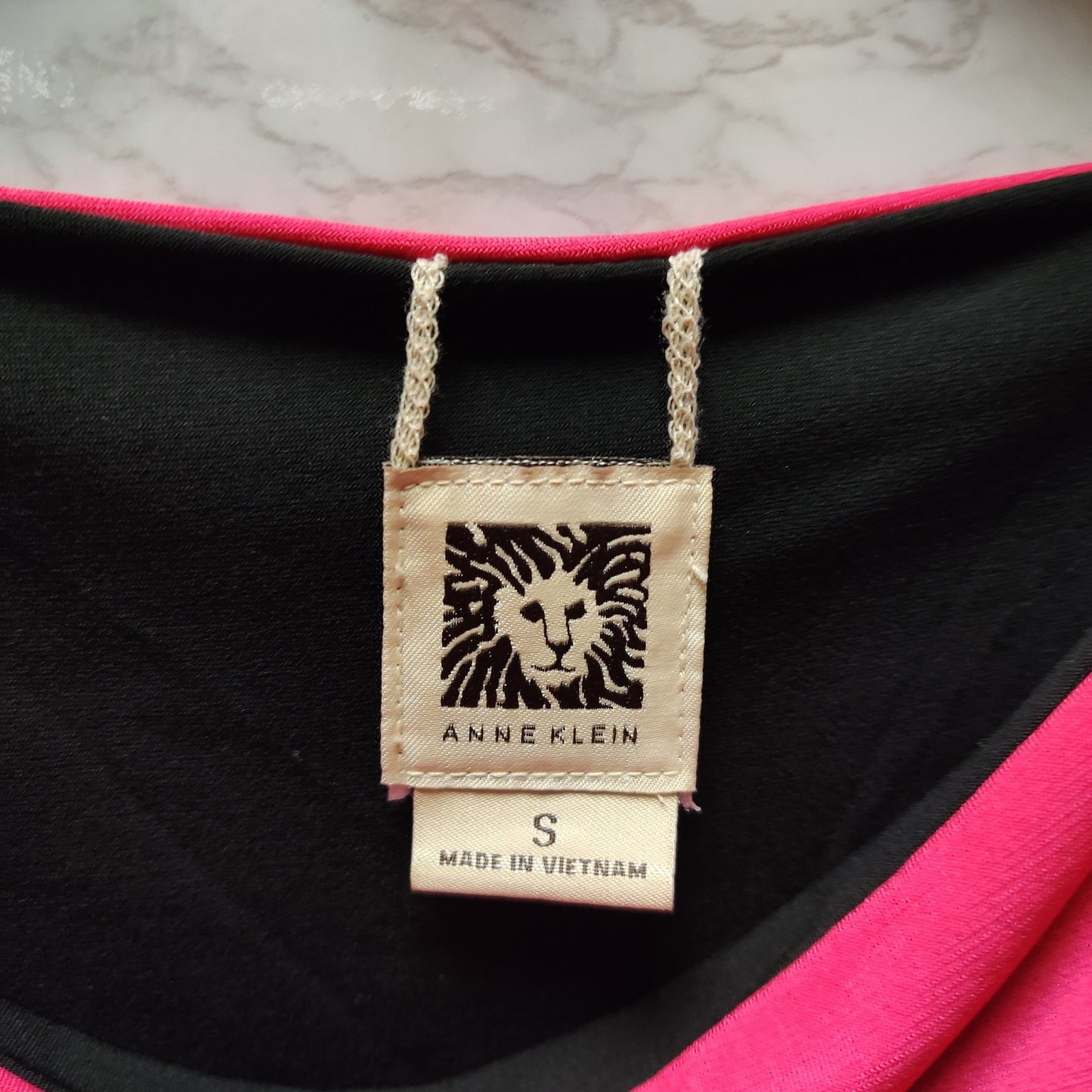 Anne Klein Reversible Tank Top Sleeveless Cowl Neck Pink Black Blouse Size Small